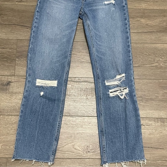 Abercrombie & Fitch Ultra High Rise Ankle Straight Jeans Distressed Sz 27 4L - Picture 8 of 15